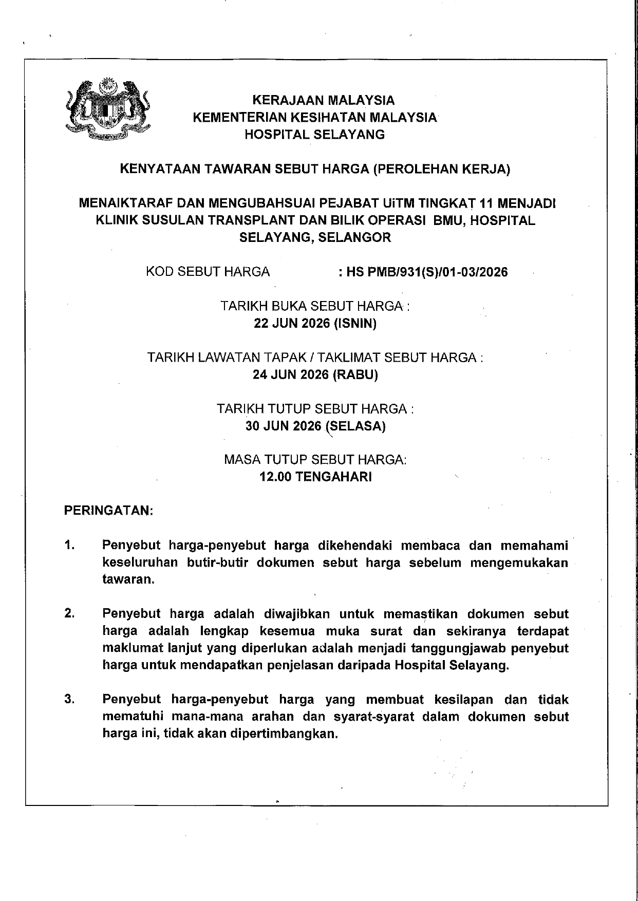 Kenyataan Tawaran Iklan Sebutharga Menaiktaraf BMU pg1