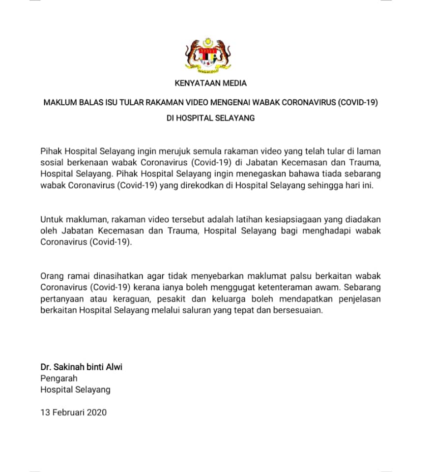 Kenyataan Media covid 19