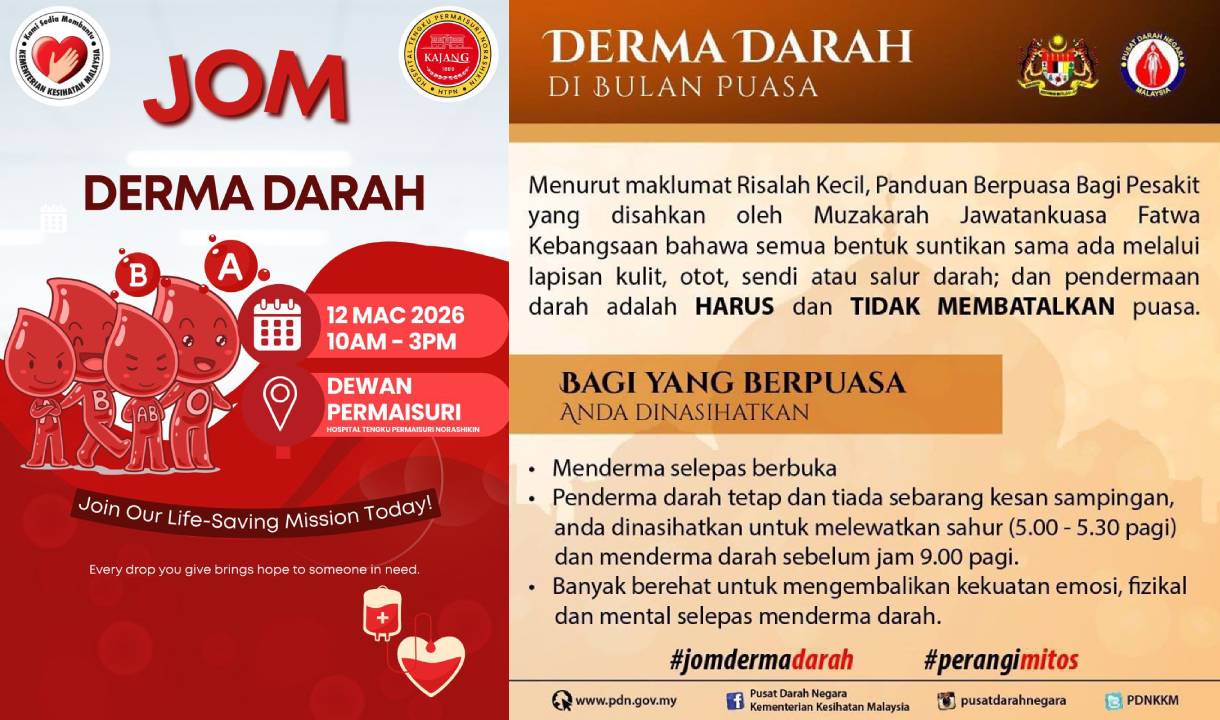KEMPEN DERMA DARAH DI HOSPITAL TENGKU PERMAISURI NORASHIKIN SEMPENA BULAN RAMADHAN